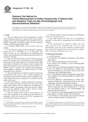 Standardtestmethode zur Online-Messung von Schwefelverbindungen in Erdgas und gasförmigen Brennstoffen mittels Gaschromatograph und elektrochemischer Detektion