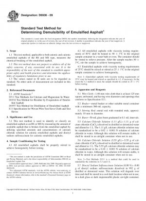 Standardtestverfahren zur Bestimmung der Demulgierbarkeit von emulgiertem Asphalt