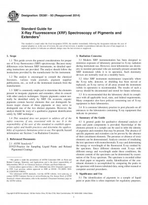Standardhandbuch für Röntgenfluoreszenz 40;RFA41; Spektroskopie von Pigmenten und Füllstoffen