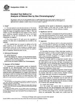 Standardtestmethode zur Analyse von Erdgas mittels Gaschromatographie