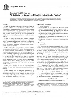 Standardtestmethode für die Luftoxidation von Kohlenstoff und Graphit im kinetischen Bereich