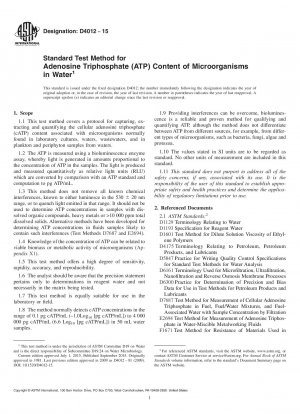 Standardtestmethode für den Adenosintriphosphat (ATP)-Gehalt von Mikroorganismen in Wasser
