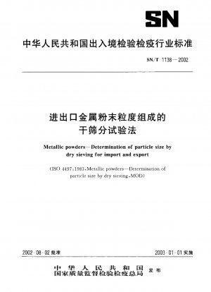 Trockensiebtestverfahren zur Bestimmung der Partikelgrößenzusammensetzung von Metallpulvern für den Import und Export