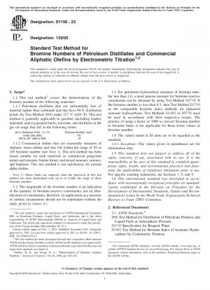 Standardtestmethode für Bromzahlen von Erdöldestillaten und kommerziellen aliphatischen Olefinen durch elektrometrische Titration