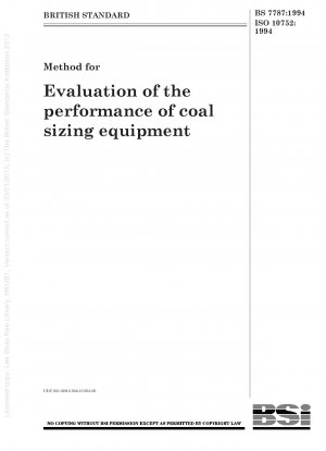 Ausrüstung zur Größenbestimmung von Kohle – Leistungsbewertung