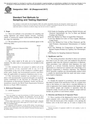 Standardtestmethoden zur Probenahme und Prüfung von Dipenten