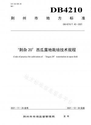 Technische Vorschriften für den Freilandanbau von Wassermelonen „Jingza 20“.