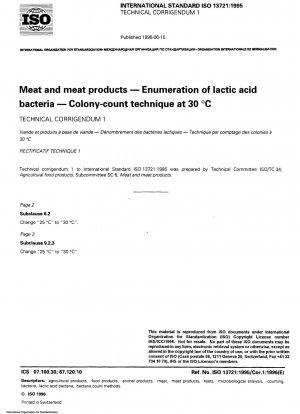 Fleisch und Fleischprodukte – Zählung von Milchsäurebakterien – Koloniezähltechnik bei 30 °C