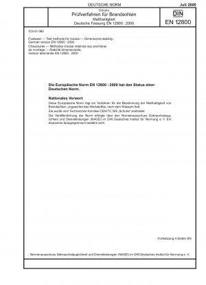 Schuhe – Prüfverfahren für Einlagen – Dimensionsstabilität; Deutsche Fassung EN 12800:2000