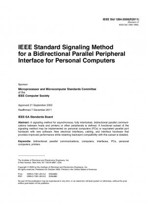Signalisierungsverfahren für eine bidirektionale parallele Peripherieschnittstelle für Personalcomputer