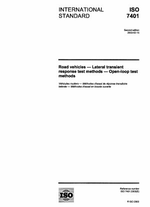 Straßenfahrzeuge – Testmethoden für laterale transiente Reaktionen – Open-Loop-Testmethoden