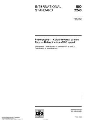 Fotografie - Farbumkehrkamerafilme - Bestimmung der ISO-Empfindlichkeit