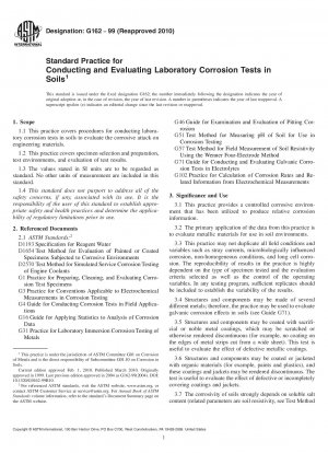 Standardpraxis für die Durchführung und Auswertung von Laborkorrosionstests in Böden