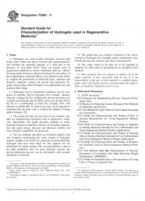 Standardhandbuch zur Charakterisierung von Hydrogelen, die in der Regenerativen Medizin verwendet werden