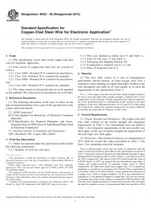 Standardspezifikation für kupferkaschierten Stahldraht für elektronische Anwendungen