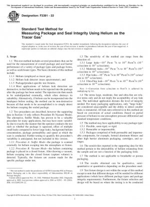 Standardtestmethode zur Messung der Integrität von Verpackungen und Dichtungen unter Verwendung von Helium als Prüfgas