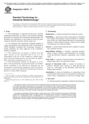 Standardterminologie für die industrielle Biotechnologie