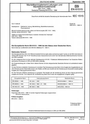 Mineralisolierte Thermoelementkabel und Thermoelemente (IEC 61515:1995); Deutsche Fassung EN 61515:1996
