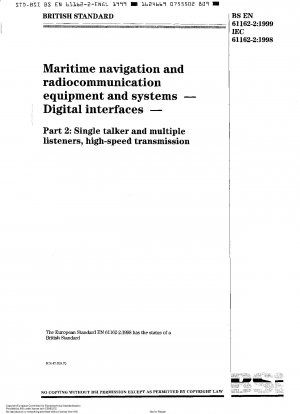 Ausrüstung und Systeme für die maritime Navigation und Funkkommunikation. Digitale Schnittstellen. Einzelner Sprecher und mehrere Zuhörer, Hochgeschwindigkeitsübertragung