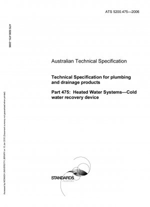 Technische Spezifikation für Sanitär- und Entwässerungsprodukte – Warmwassersysteme – Gerät zur Kaltwasserrückgewinnung