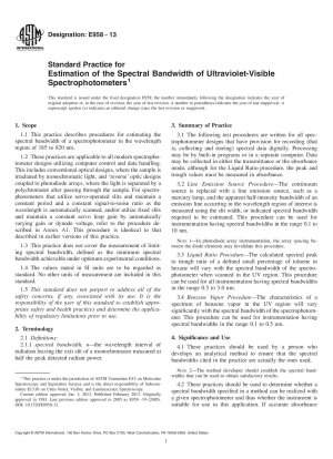 Standardpraxis zur Schätzung der spektralen Bandbreite von Ultraviolett-sichtbaren Spektrophotometern