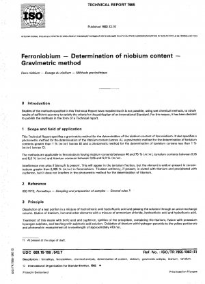 Ferroniobium; Bestimmung des Niobgehalts; Gravimetrische Methode