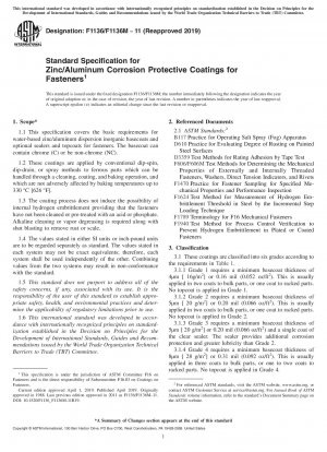 Standardspezifikation für Korrosionsschutzbeschichtungen aus Zink/Aluminium für Verbindungselemente