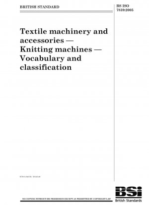 Textilmaschinen und Zubehör. Strickmaschinen. Wortschatz und Klassifizierung