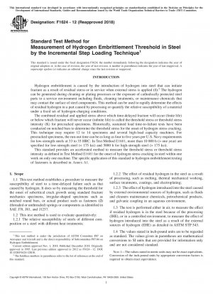 Standardtestmethode zur Messung der Wasserstoffversprödungsschwelle in Stahl durch die inkrementelle Stufenbelastungstechnik