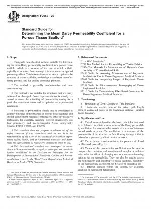 Standardhandbuch zur Bestimmung des mittleren Darcy-Permeabilitätskoeffizienten für ein poröses Gewebegerüst