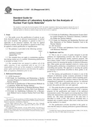 Standardhandbuch für die Qualifikation von Laboranalytikern für die Analyse von Materialien des Kernbrennstoffkreislaufs