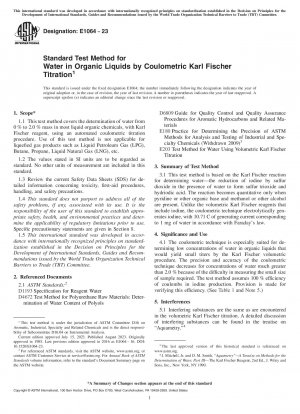 Standardtestmethode für Wasser in organischen Flüssigkeiten durch coulometrische Karl-Fischer-Titration (Standard + Redline PDF Bundle)