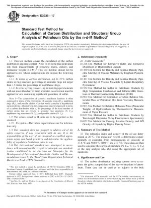 Standardtestmethode zur Berechnung der Kohlenstoffverteilung und Strukturgruppenanalyse von Erdölen nach der ndM-Methode