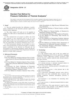 Standardtestmethode zur Druckkalibrierung von Thermoanalysatoren
