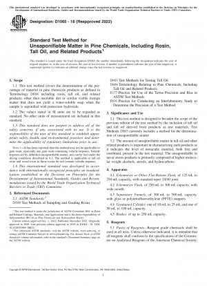 Standardtestmethode für unverseifbare Stoffe in Kiefernchemikalien, einschließlich Kolophonium, Tallöl und verwandten Produkten