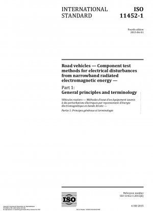 Straßenfahrzeuge – Komponentenprüfverfahren für elektrische Störungen durch schmalbandig abgestrahlte elektromagnetische Energie – Teil 1: Allgemeine Grundsätze und Terminologie – Änderung 1
