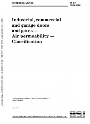 Industrie-, Gewerbe- und Garagentore und -tore – Luftdurchlässigkeit – Klassifizierung