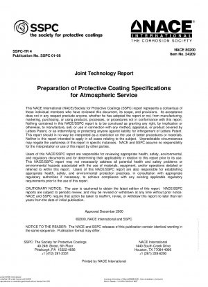 Erstellung von Schutzbeschichtungsspezifikationen für den atmosphärischen Einsatz (SSPC TR-4; Artikel-Nr. 24209)