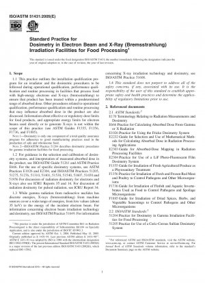 Standardpraxis für die Dosimetrie in Elektronenstrahl- und Röntgenbestrahlungsanlagen (Bremsstrahlung) für die Lebensmittelverarbeitung