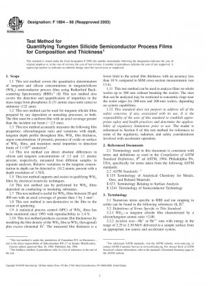 Testmethode zur Quantifizierung von Wolframsilizid-Halbleiterprozessfilmen hinsichtlich Zusammensetzung und Dicke