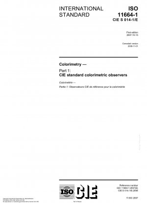 Kolorimetrie – Teil 1: CIE-Standard-Kolorimetriebeobachter