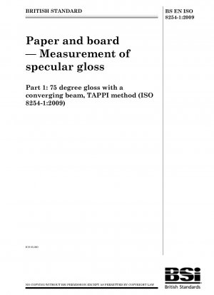 Papier und Karton – Messung des Spiegelglanzes – 75-Grad-Glanz mit einem konvergierenden Strahl, TAPPI-Methode