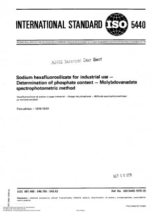 Natriumhexafluorsilikat für industrielle Zwecke; Bestimmung des Phosphatgehalts; spektrophotometrische Methode mit Molybdovanadat