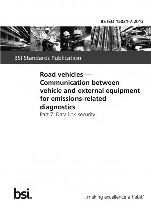 Straßenfahrzeuge. Kommunikation zwischen Fahrzeug und externen Geräten zur emissionsbezogenen Diagnose. Sicherheit der Datenverbindung