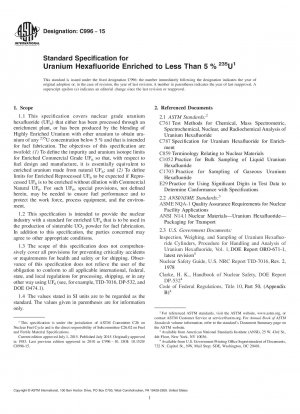 Standardspezifikation für Uranhexafluorid, angereichert auf weniger als 5 °C 235 U