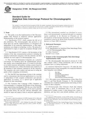 Standardhandbuch für das Analytical Data Interchange Protocol für chromatographische Daten