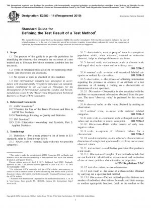 Standardhandbuch zur Definition des Testergebnisses einer Testmethode