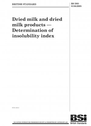 Trockenmilch und Trockenmilchprodukte. Bestimmung des Unlöslichkeitsindex