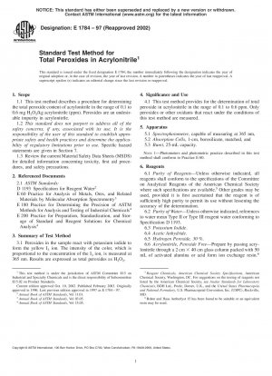 Standardtestmethode für Gesamtperoxide in Acrylnitril