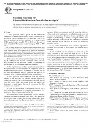 Standardpraktiken für die multivariate quantitative Infrarotanalyse